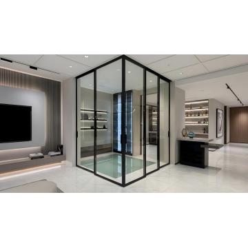 Nenhuma porta deslizante de alumínio com trilho inferior sem costura