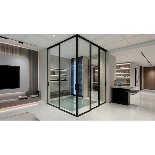 Nenhuma porta deslizante de alumínio com trilho inferior sem costura