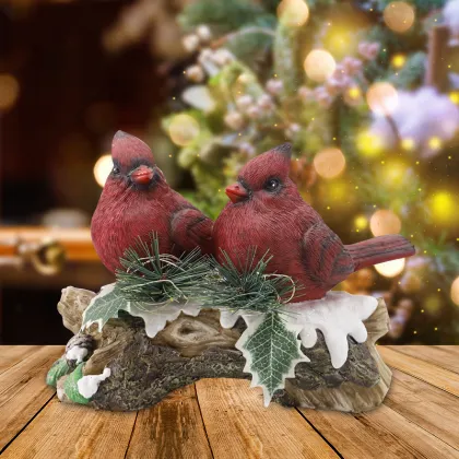 Red Bird Cardinal Solar Lights - Home Decor & Outdoor Christmas Decor