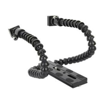 High-Quality Flexible Dual/Twin-Arm & Hot Shoe Flash Mount Bracket: Enhancing Your Photography Setup