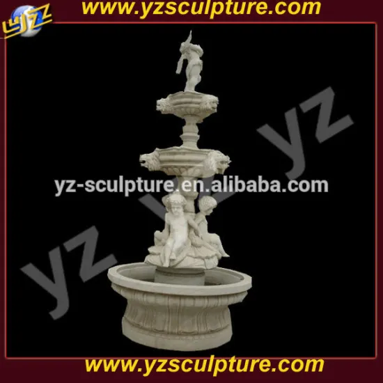 outdoor hand carved nature stone tiered fountain sculpture