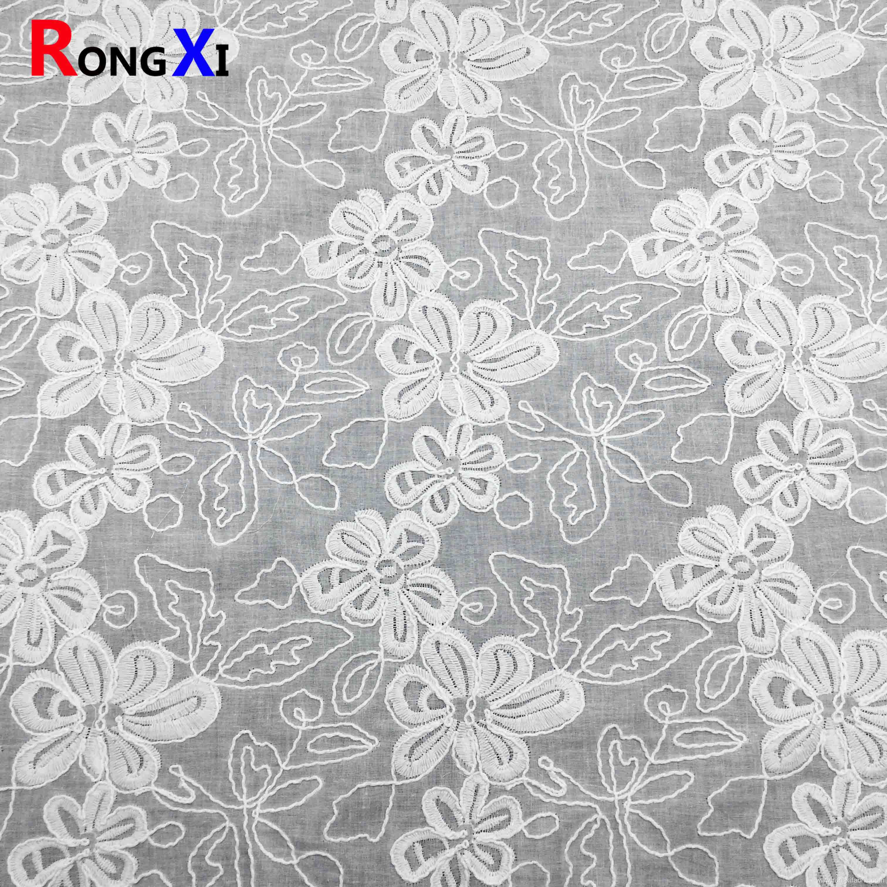 Cotton Eyelet Fabric with Backbone Line for Clothing