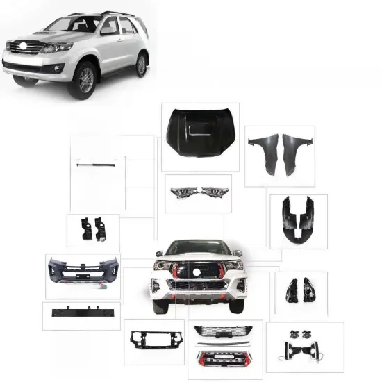 2012 Toyota Fortuner Front Bumper, Grille, Fog Lamp, Headlight Kit Update