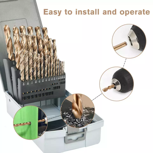 Professional 29pcs Twist Drill Bit Set 5% Cobalt HSS M35 fully ground Straight Shank twist drill bit for stainless steel