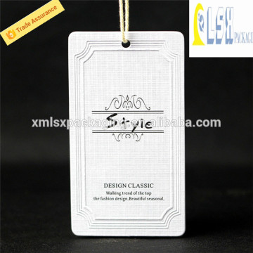 clothing hang tag, paper tag, hangtag for garment with gold foil stamping