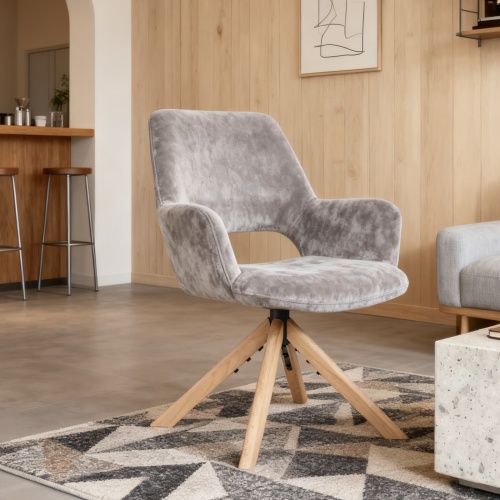 Velvet Revolving 180 Degrees Swivel Dining Chair