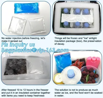 Cooler Bag Accessory Custom Reusable Gel Ice Pack, cold pack for keeping seafood fresh, cold chain meat vegetable beverage trans