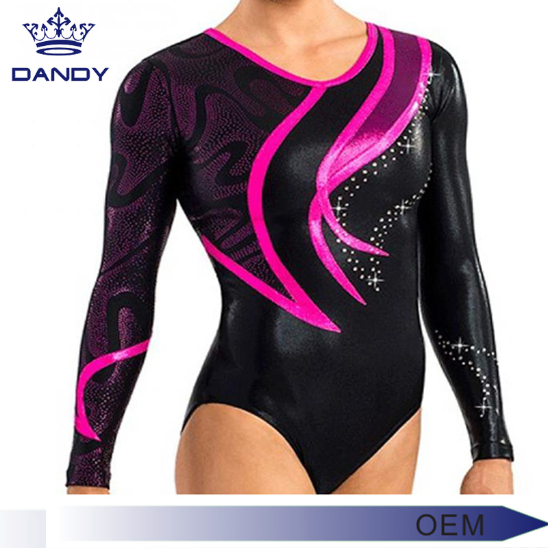 Topdan Gimnastika Qızlar rhinestone gimnastika leotard