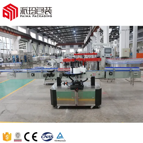 Vertical Labeling Machine for Glass Bottles - Automatic Adhesive Sticker Machine