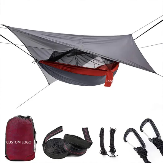 Portable Hamaca with Mosquito Net, Ultralight Hammock Tent for Camping and Sun Shelter