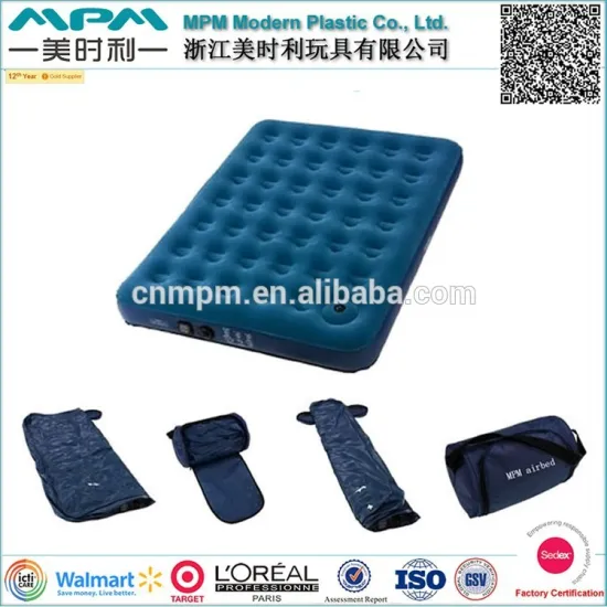 Convenient bedroom 40 coils full size flock inflatable air bed, inflatable air mattress