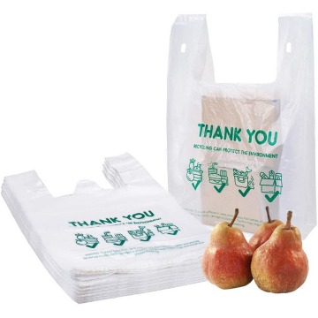 Polythene for Food Packaging Plastic Printed Punch Thank You Smile Face Shopping Tote Bag