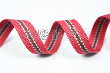 Polyester striated pattern webbing