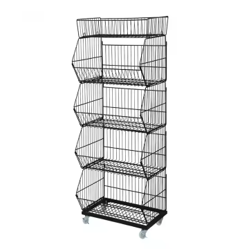Foldable Stackable Baskets Wire Mesh Cage