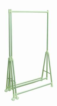 Two telescopic clothes hanger foldable laundry rack/clotheshorse