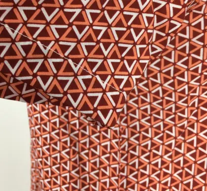 red triangle pattern loose style casual shirt