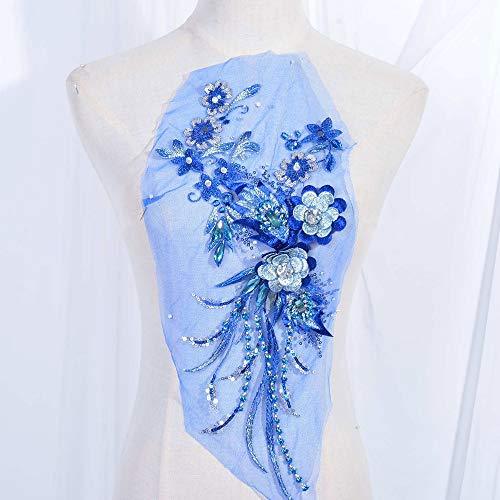 Χρυσό Beaded Lace Applique 3D Flower Embroidery patch