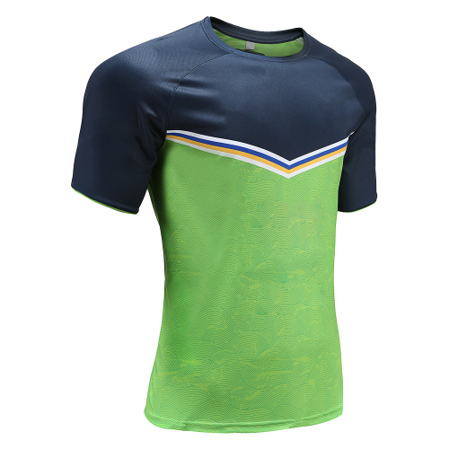 T-shirt personalizada de rugby com ajuste a seco masculino