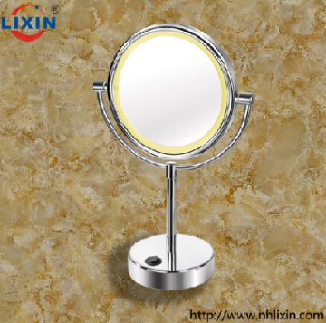 Circular desktop makeup mirror