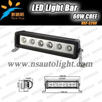 12\" 60w cree led light bars for trucks,12V 24V CREE driving light bars