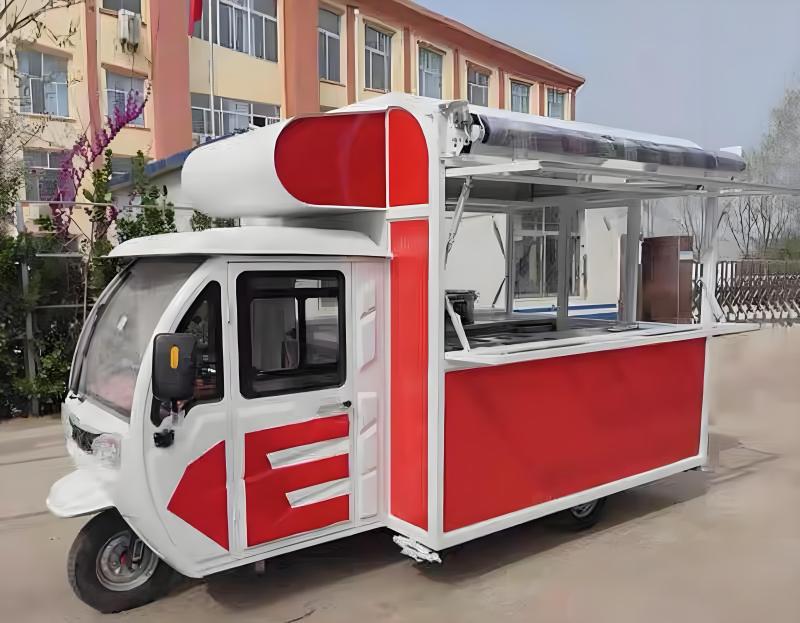 Three wheeled snack stall truck