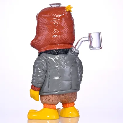 7.9in Colored Polymer Clay Glass Pipe,Handmade Kneading 3D Cute Platypus Bong,Borosilicate Glass Hookah,Glass Water Pipe