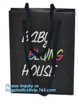 paper gift bags with ribbon handles custom, Eco-friendly Plain Kraft Paper Shopping Bag Customizable Paper gift Bag paper bag wi