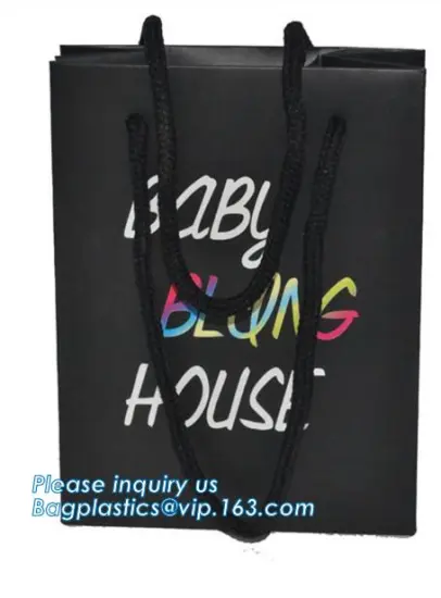paper gift bags with ribbon handles custom, Eco-friendly Plain Kraft Paper Shopping Bag Customizable Paper gift Bag paper bag wi