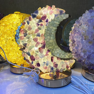 Wholesale Natural Crystal Tumbled Stone Night Lights: Amethyst & Rose Quartz for Decoration