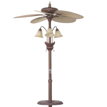 Antique Outdoor Ceiling Fan with Lights and Pull Chain Control
