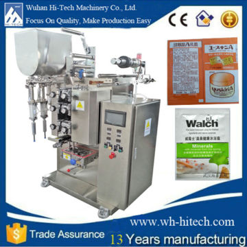 10-200ml HI-TECH Automatic BBQ Sauce Packing Machine With Horizontal Hopper