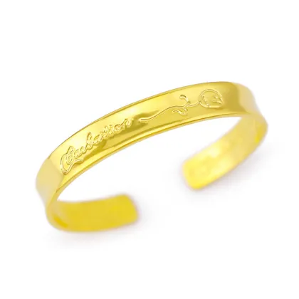 Fast Shipping Japan, South Korea & Vietnam Inspired Sargent Gold Plated Carnations Wide Version Bracelet - Popular Fashion Jewelry