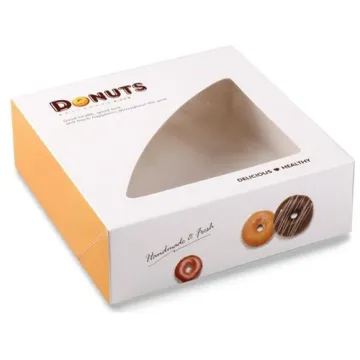 Printed Paper Donut Box with Clear Window