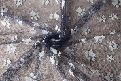 Nylon Polyester Paw Pattern Lace Fabric