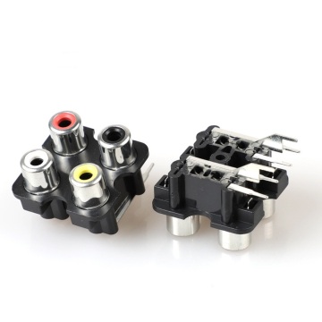 4-pin RCA Jack Connector Audio Socket RCA Female Connector PCB Mount