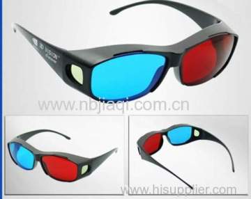 Red Bule Plastic Myopia General S3d Glasses/high Quality Anaglyph 3d Glasses For Movie 