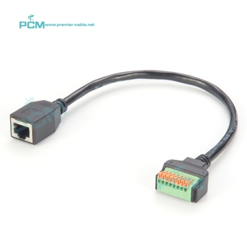 Ethernet RJ45 Cat.5e Female to Push Button Terminal Block Extender Cable: Enhancing Network Connections with Versatile Cabling Solutions