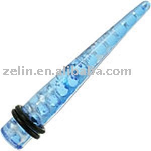 light blue UV holographic bubble ear stretcher