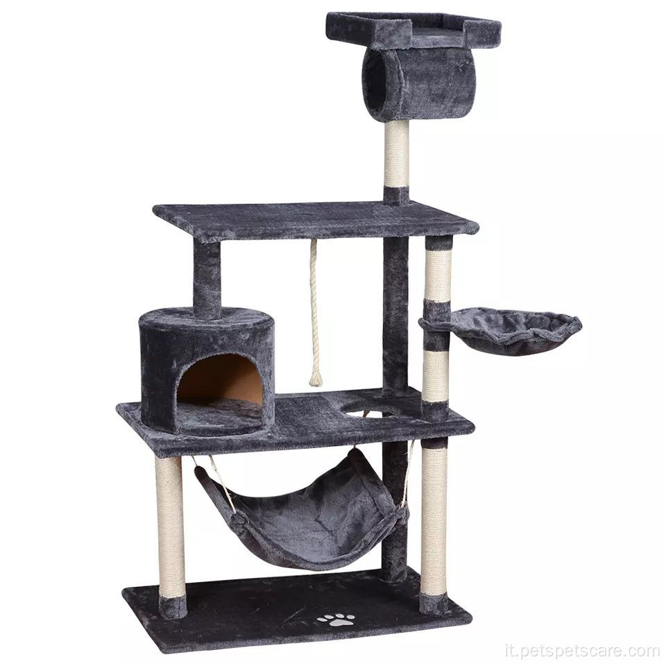 Castle moderno grande grande arrampicata scratch scratch scratcher graffi legno mobili torre gatto albero gatto