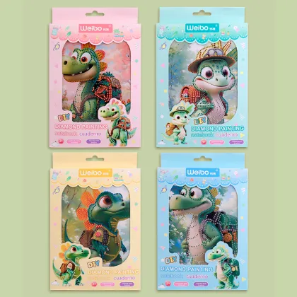 Cute Dinosaur Design High-End Diamond Notebook for Children