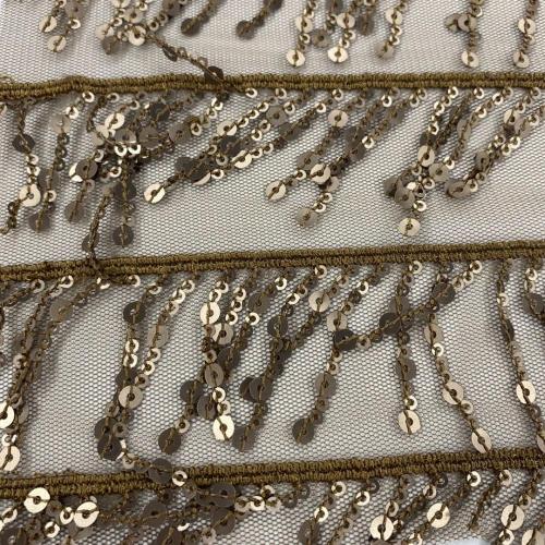 100% Polyester Natural Chalk White Spangle Embroidery Fabric