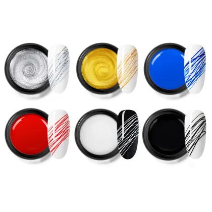 6 Color Elastic Silk Drawinggel Platinum Spider Gel Nail Art Polish