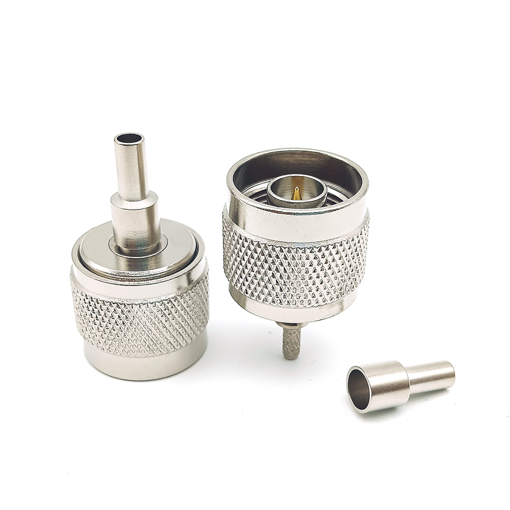 Straight Crimp Solder N Male Plug Coaxial Connector