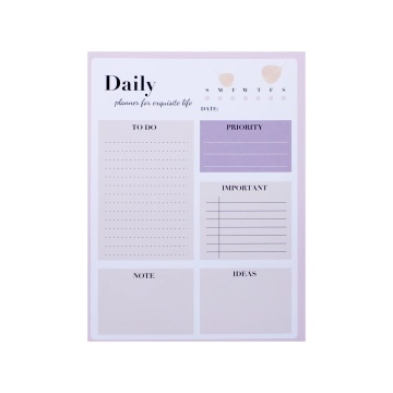 Imprimante de carnet de déchirure - Broto-blocs de planificateur hebdomadaire quotidien