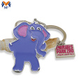 Metal Custom Nameplate Design Elephant Colorful Keychain