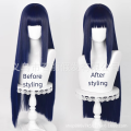 Hyuga Hinata Cosplay peluca azul negro cuero cabelludo simulado
