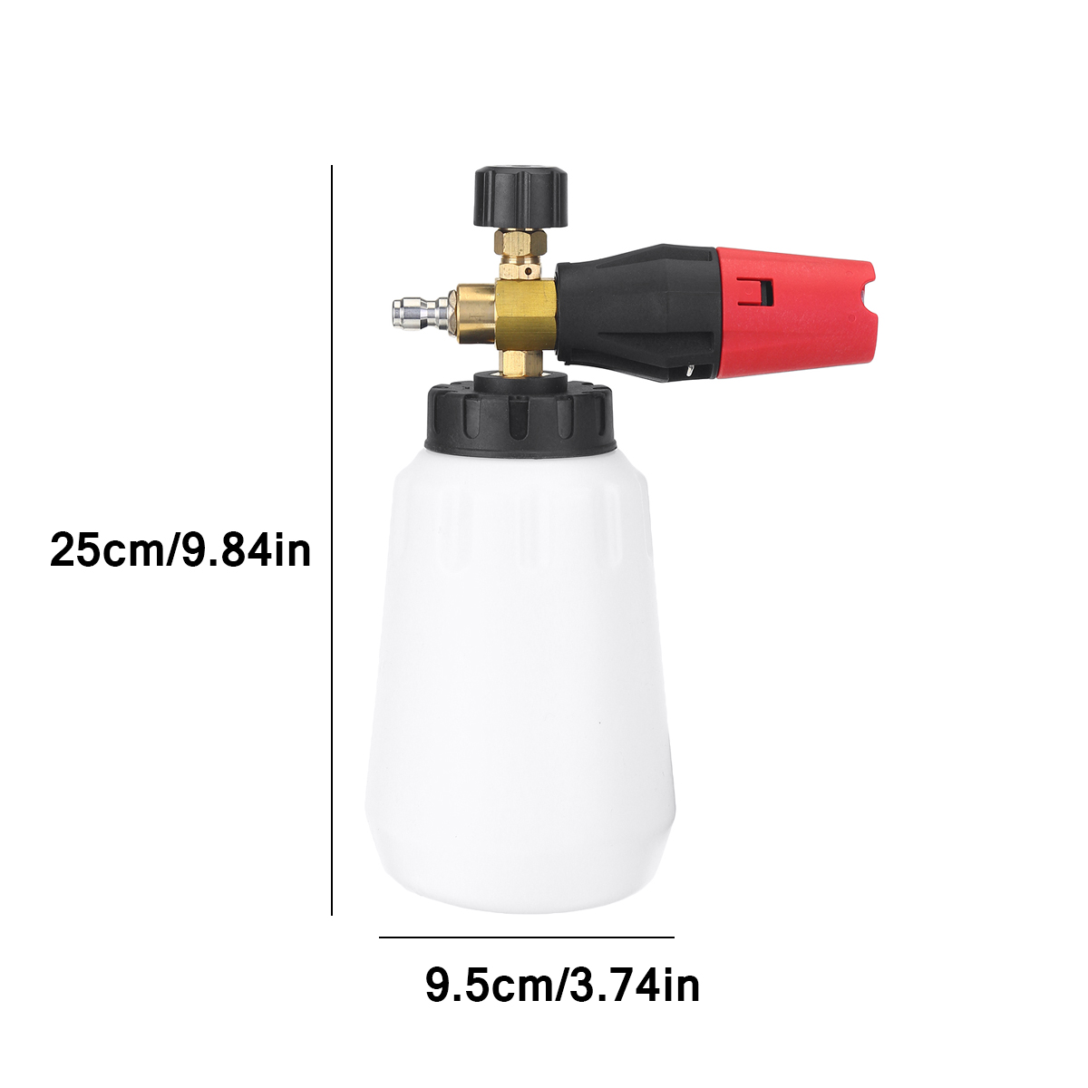 1/4 einstellbare Schneeschaum Lanze Waschmaschine Flasche Hochdruckautos Waschstrahlflasche Einstellbare Schaumdüse offen Säule Form