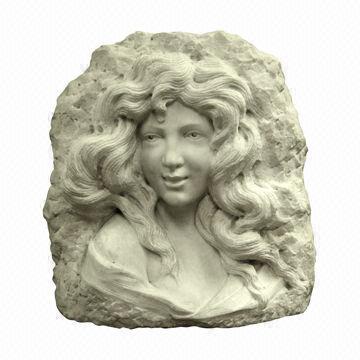 Hand Carved Marble Base Relief Sculpture of Women Circa 1900