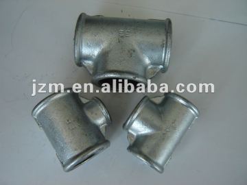Hot galvanzied Malleable Cast iron Pipe Fitting ,Beaded DIN 10242 Tee
