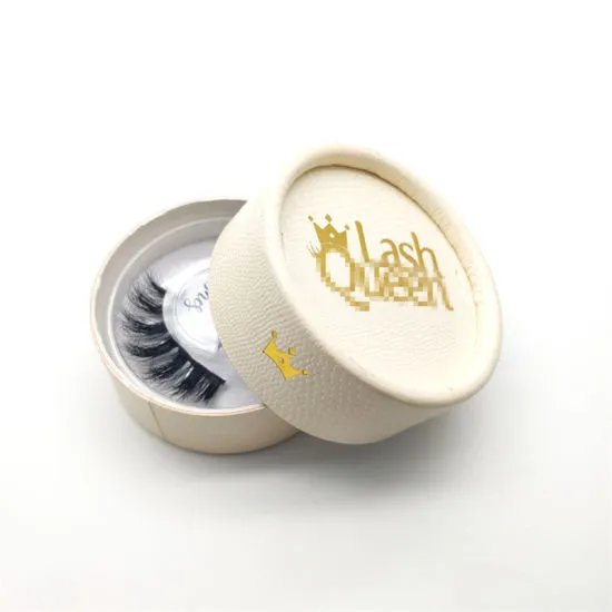 Luxury White Round Eyelash Cosmetic Packaging Paper Box